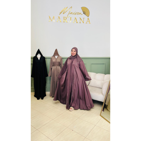 Abaya Souhaila prune