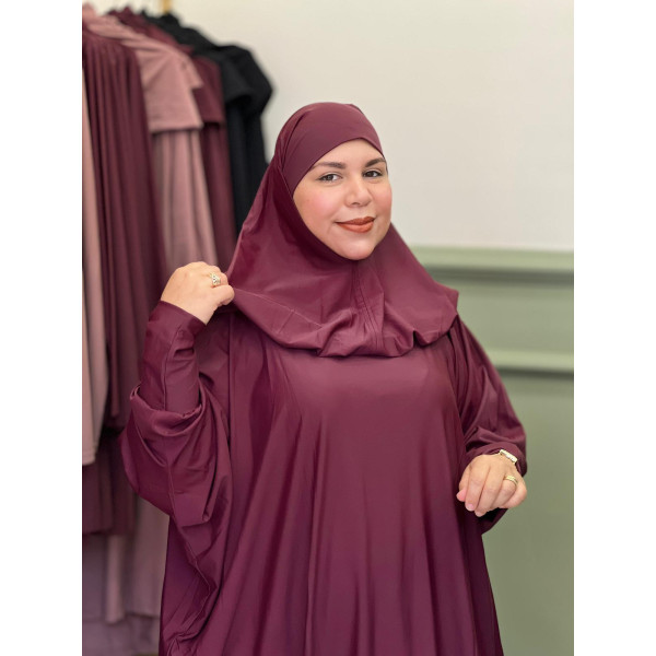 Burkini bordeaux jilbab Zeyna 2 pièces