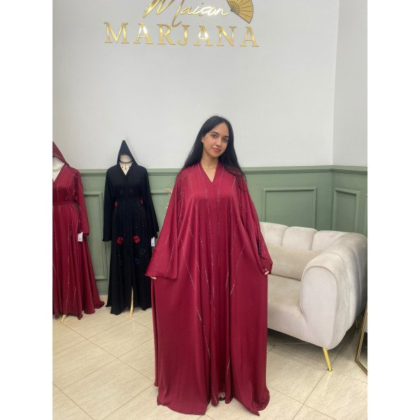 Abaya Malia bordeau